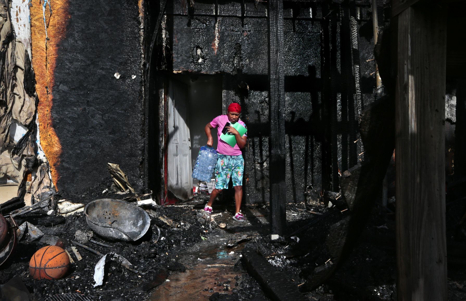 Five families burned out of apartment building